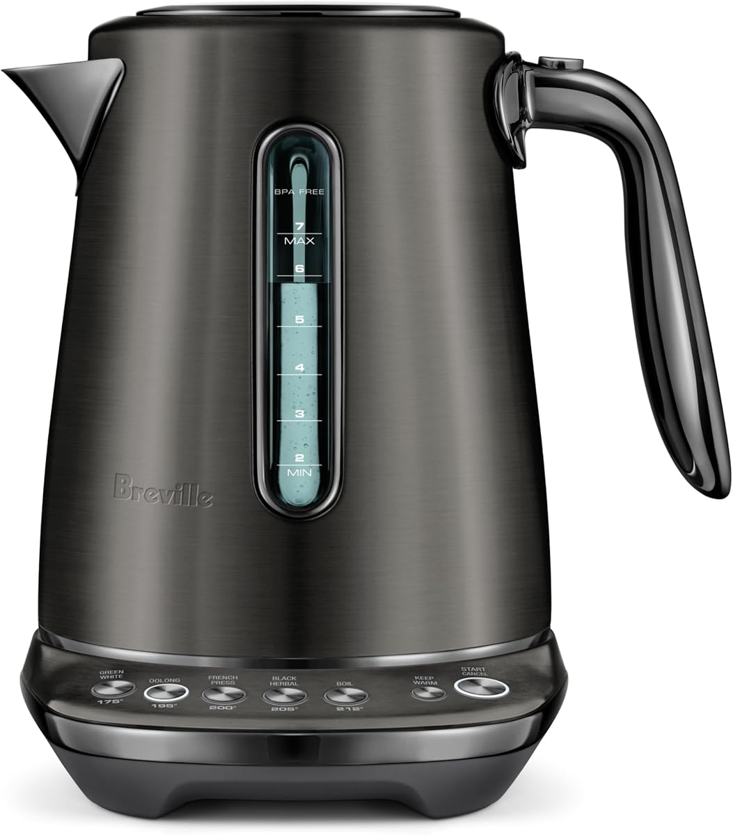 BKE845NRE Smart Kettle Luxe Water Heater, Noir | Intelligently heat water for any tea with this stylish, electric kettle designed for precision brewing | 7 cup capacity