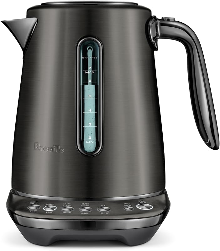 BKE845NRE Smart Kettle Luxe Water Heater, Noir | Intelligently heat water for any tea with this stylish, electric kettle designed for precision brewing | 7 cup capacity