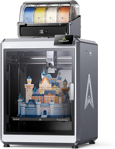 Creality K2 Plus Combo 3D Printer, Multi Color Printing with CFS 600mm/s High-Speed Full Auto-Leveling Dual Al Camera Next-Gen Direct Drive Extruder Large Build Volume 13.78x13.78x13.78 inch