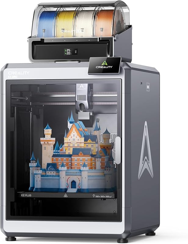 K2 Plus Combo 3D Printer, Multi Color Printing with New CFS 600mm/s High-Speed Full Auto-Leveling Dual Al Camera Next-Gen Direct Drive Extruder Large Build Volume 13.78x13.78x13.78inch