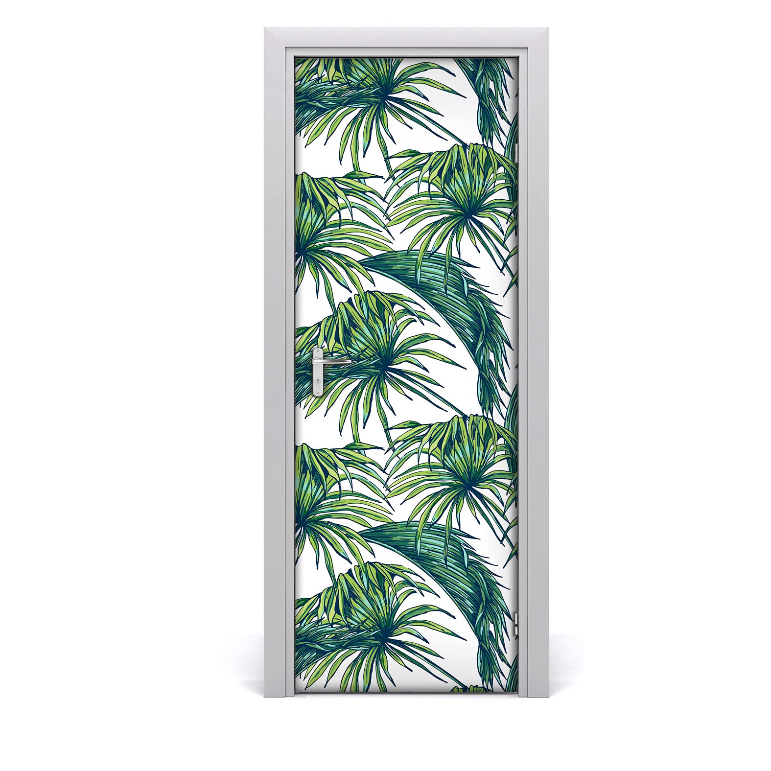 Mural de hojas de palma tropicales para salón con vinilo autoadhesivo lavable 70x200cm