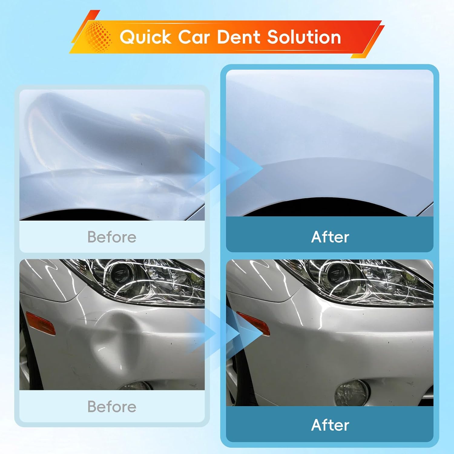 3 Pack Car Dent Puller, Suction Cup Dent Remover Tool Vehicle Body Repair Kit Handle Lifter for Car Body, Doors, Glass, Objects Moving and Tiles Lifting (3PCS Dent Puller)