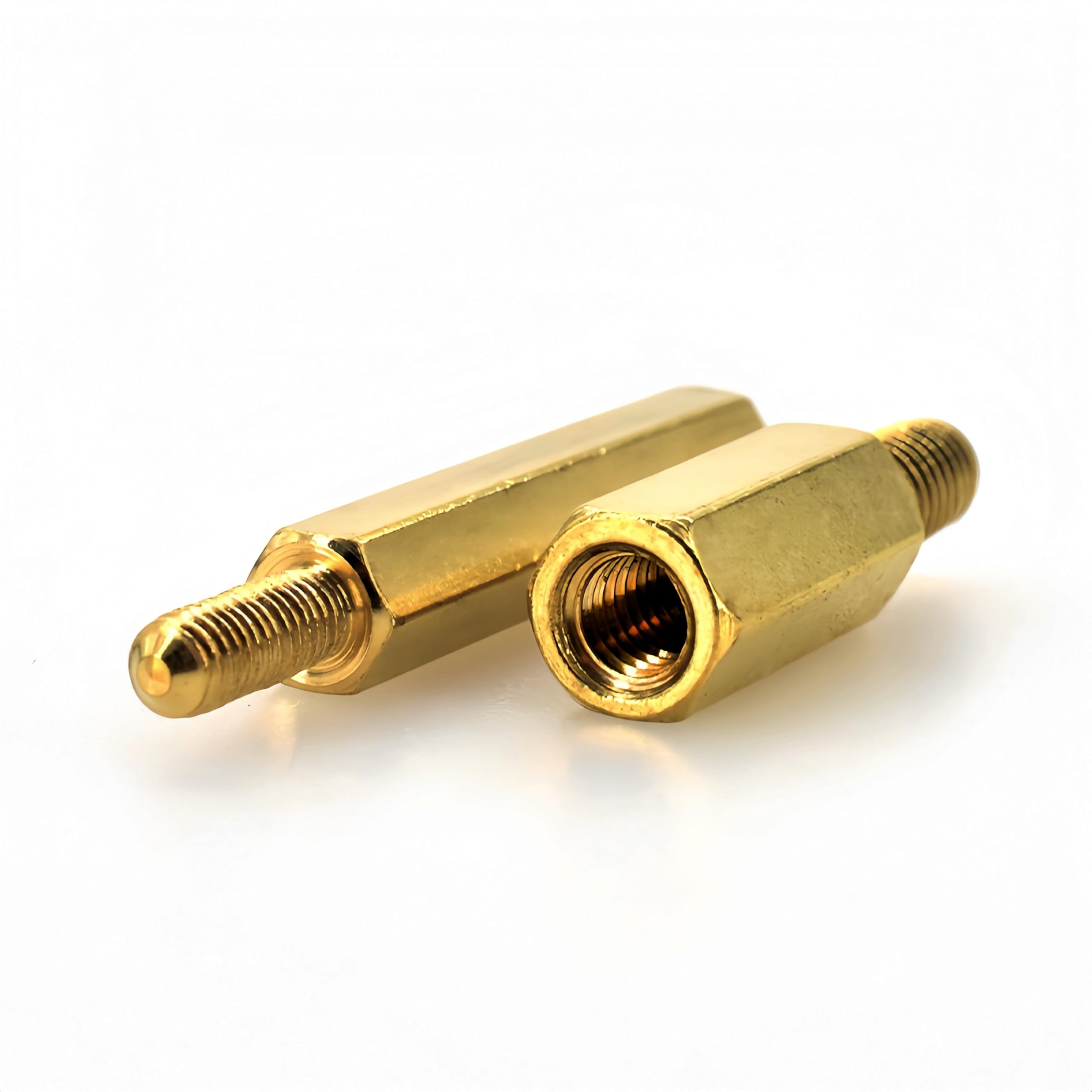 M4 40+6mm Male Female Brass Hex Standoff Spacer Screws PCB Pillars Screw Nuts, 15Pcs