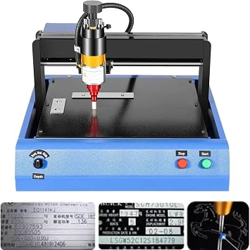 400W Electric Metal Marking Machine Jewelry Engraving Machine Tools,Industrial Nameplate Dog Tag Steel ID Card Stainless Steel Plastic Dot Peen Marking Engraver Device,Speed 50mm/s,300 * 200mm