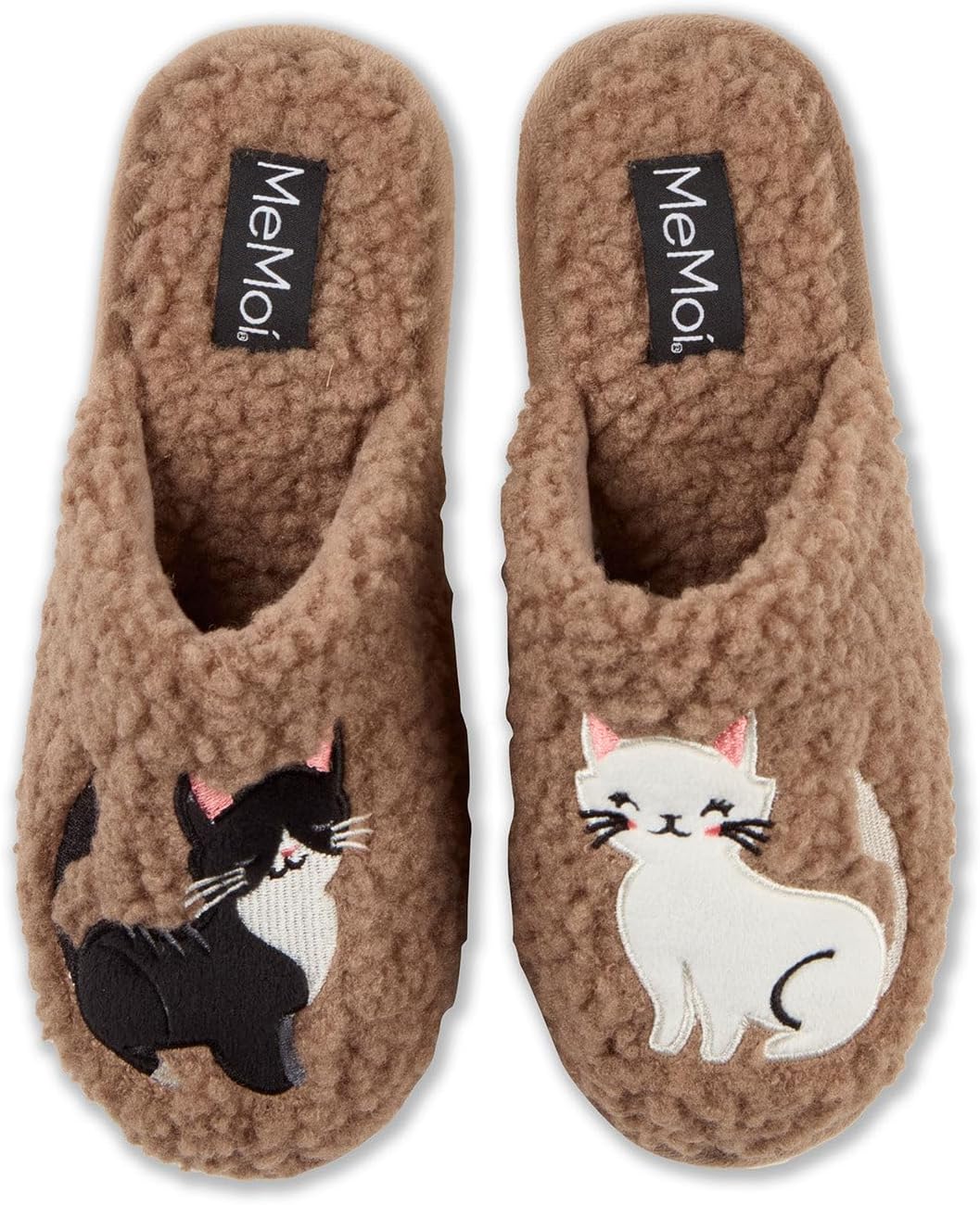 MeMoi Women's More Kittens Meow Hard Bottom Plush Slippers