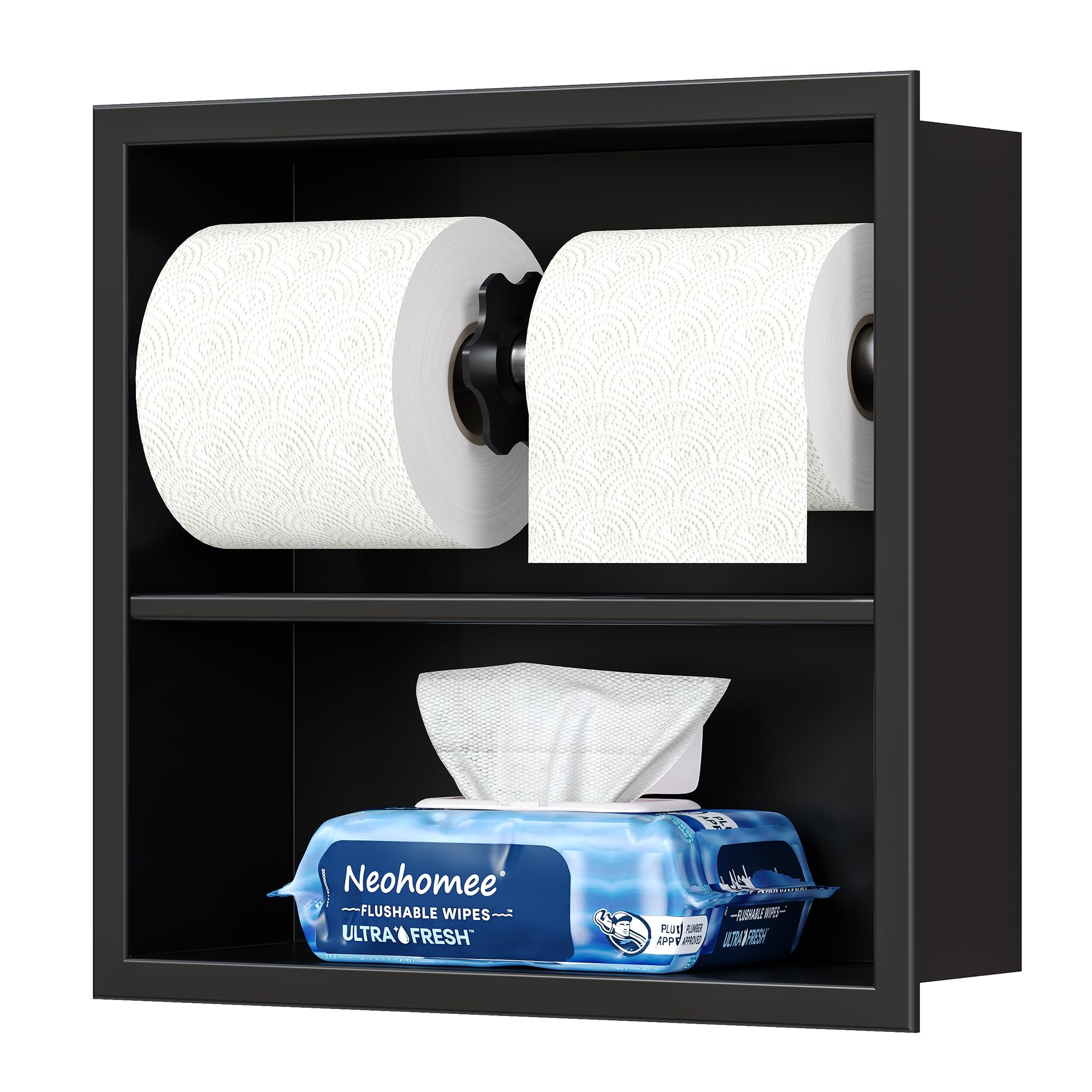Neodrain Brushed Recessed Toilet Paper Holder,Double Layer,Wet Tissue — Amazon image 11