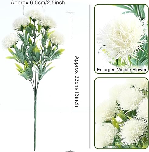 Miniatura 2 de 6 piezas de plantas artificiales artificiales, flores de plástico sintético, arbustos, plantas artificiales, resistentes a los rayos UV, para