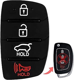 1x New Replacement Key Fob Remote Rubber Buttons Pad Compatible with & Fit for Hyundai Vehicles - MPN TQ8-RKE-3F04-06