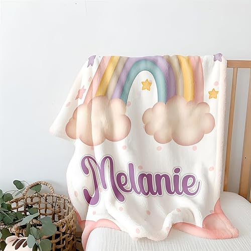 Miniatura 141 de Manta de bebé personalizada para niñas, manta de bebé personalizada con nombre, súper suave, mantas personalizadas con nombre para niños, mantas