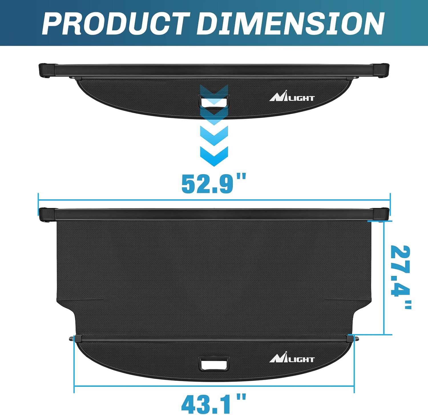 Nilight Trunk Cargo Cover for Hyundai Tucson Accessories 2021 2022 2023 2024, Retractable Trunk Cargo Cover Security Shade Cargo Cover, 1-Pack