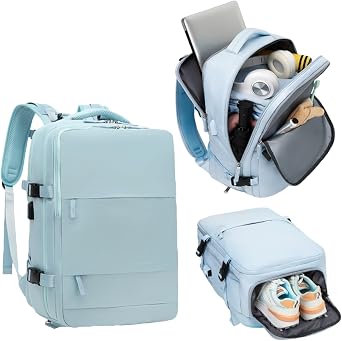 Mi Ko Mi Ka Large Travel Backpack: Water Resistant, with Separate Shoe Compartment, USB Charging Port and Multifunctional Anti-Theft Design 2210