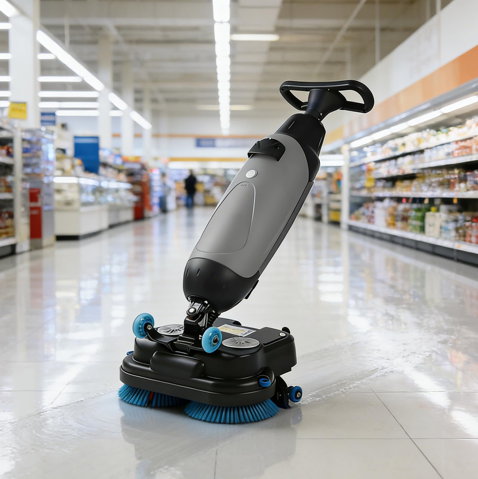 Lavapavimenti commerciale senza fili, doppia spazzola a disco con larghezza di 43,2 cm e serbatoio da 1 gal per casa, ufficio e uso commerciale