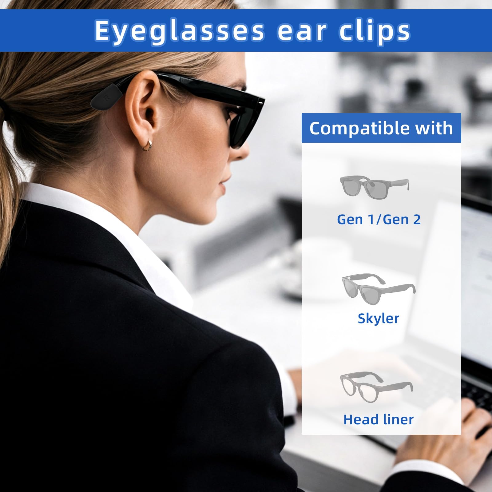 Ferma Occhiali Compatibile con Gen 1/Gen 2/Wayfarer/Skyler/Head Liner, in Silicone Antiscivolo per Una Vestibilità Sicura Durante l'Uso Sportivo e Attivo