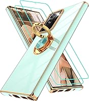 Vista 178 de Gritup Funda para Samsung Galaxy A14 5G: Funda para Samsung A14 2 piezas, protector de pantalla, soporte de anillo de rotación de 360°, soporte