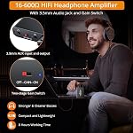 Neoteck 16-600 Ohm Portable Headphone Amplifier,3.5mm Jack Rechargeable Headphone Amp with Volume Control,Two-Stage Gain Switch, Headset Amplifier for Mobile Phone,PC,CD,MP3,MP4 Players-Non-Bluetooth