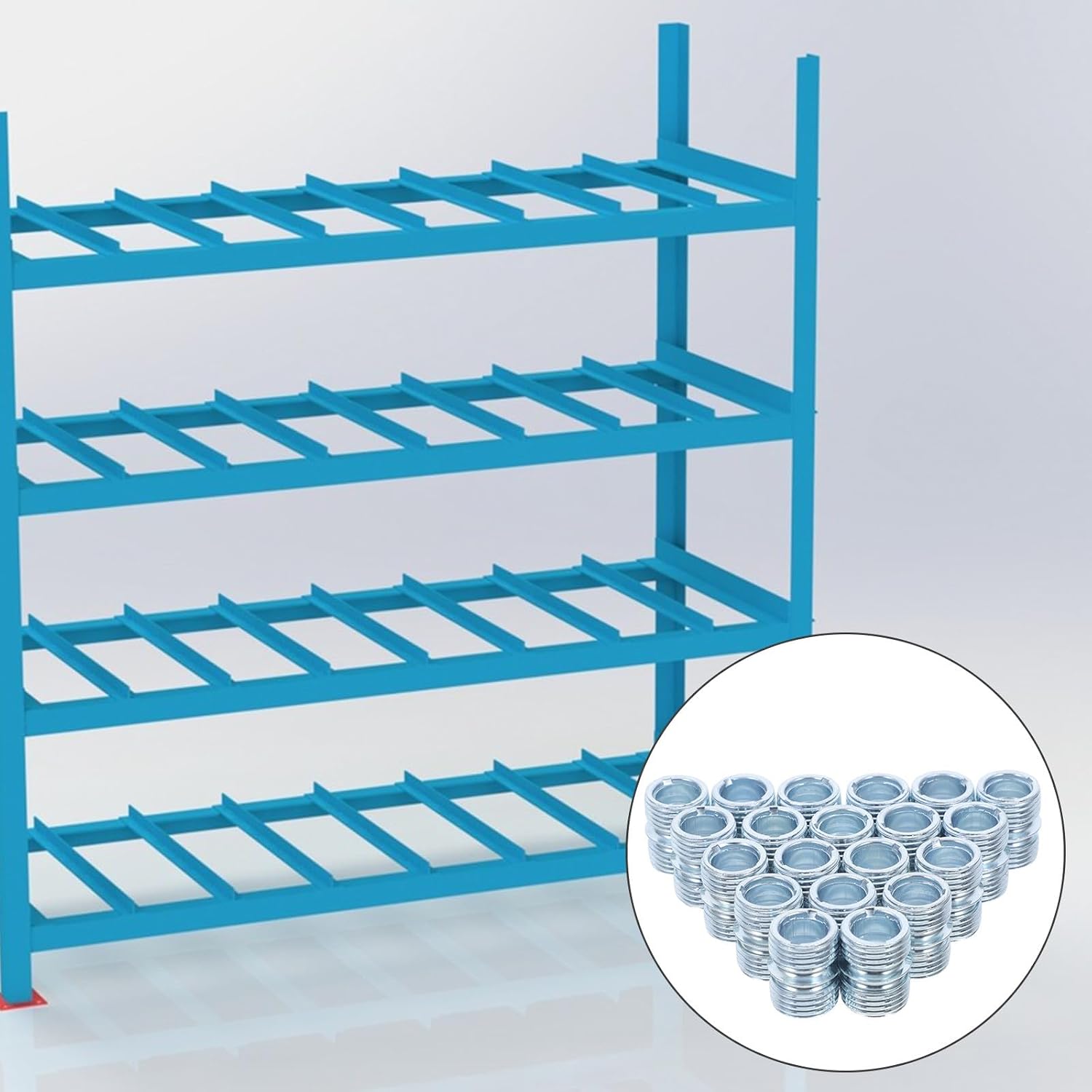 20pcs Double Slot Wire Shelf Connector 3/4 Inch Nut Threaded Rod Coupler for Wire Shelving Accessories Storage Rack Assembly and Repair