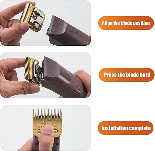 Miniatura 6 de 2 piezas #4FC Clipper Blade aseo de perros compatibles con Andis Clippers acero infundido de carbono desmontable acero al carbono borde afilado