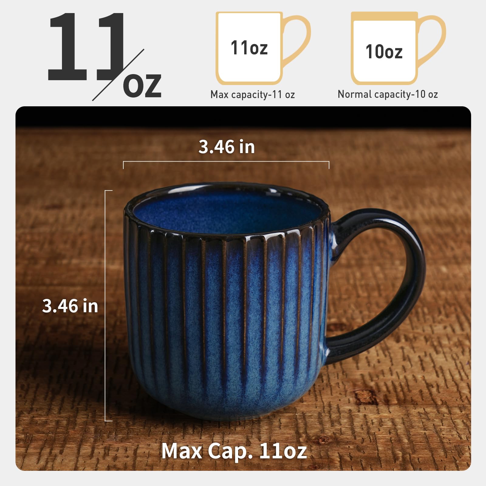 Amazon.com: famiware Coffee Mugs Set of 4, Starlight 11 oz Mug Cup Set with  Handle for Coffee, Tea, Cocoa, Milk - Ceramic Stoneware Mug Set, Nebulas  Blue : Home & Kitchen