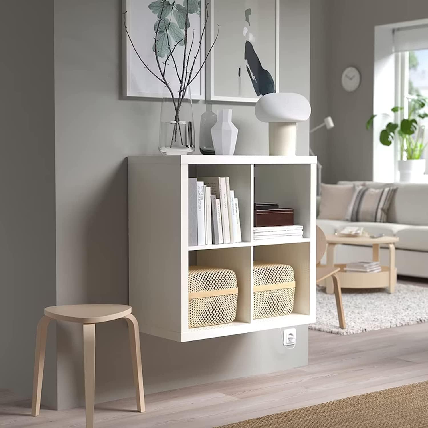 MAC Shelving Unit White, Cube Storage Unit, Square Shelving Unit Large Storage Solution Perfect for Basket or Boxes, For Home, Office Furniture, Environment Friendly, White, 77×77 CM