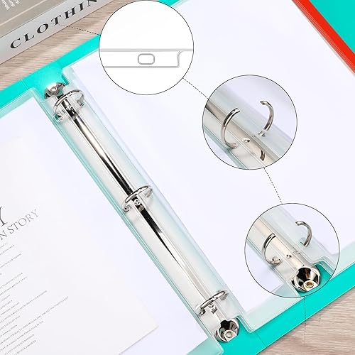 Miniatura 12 de 40 bolsillos para carpeta, 3 agujeros con cremallera, 3 bolsillos A4 con carpetas con cremallera, bolsas de plástico, bolsas de hojas sueltas, bolsa