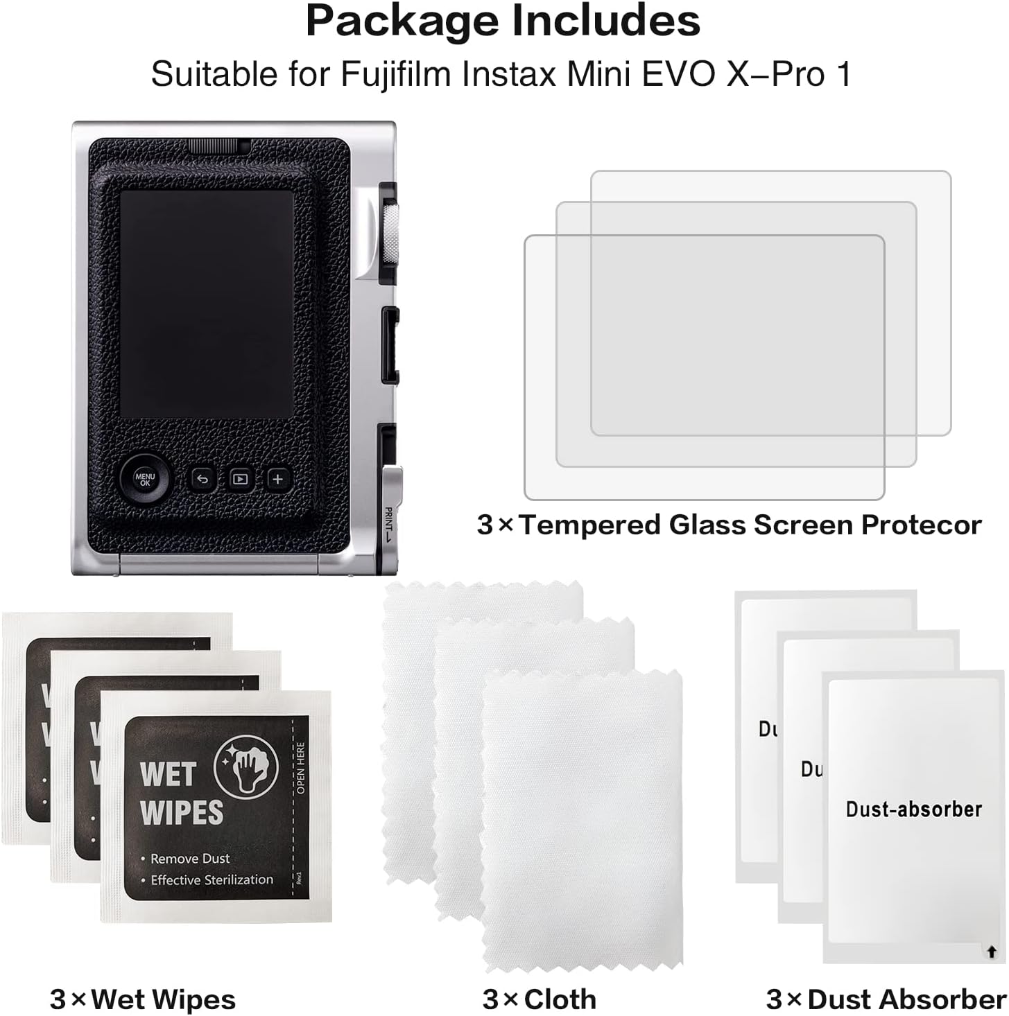 Rieibi [3 Pack LCD Screen Protector for Fujifilm Instax Mini EVO Instant Camera/X-Pro1 Camera - Image 3