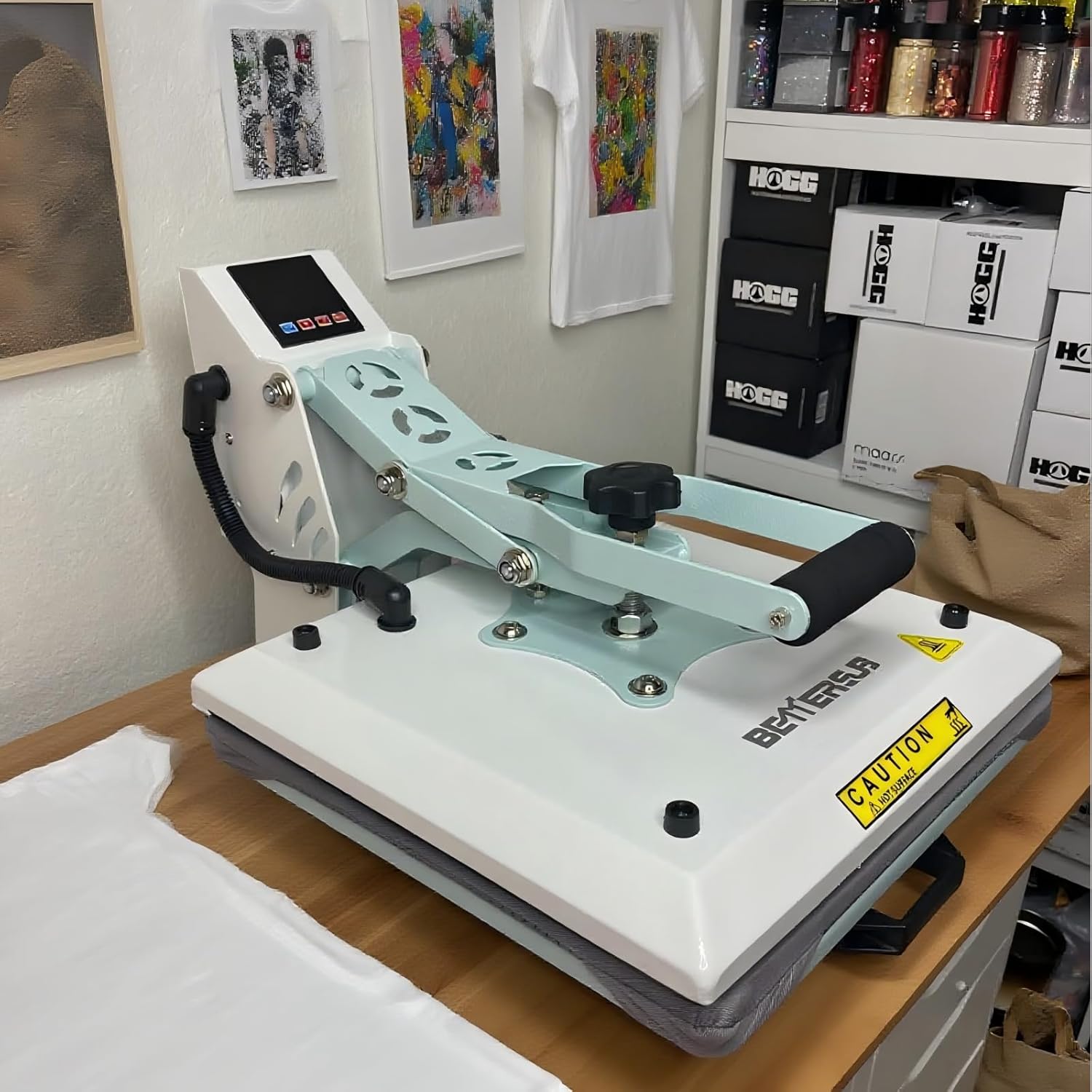 BetterSub Heat Press 15x15 inch Digital Heat Press Machine, Slide Out Industrial Quality T-Shirt Heat Transfer Machine Teal