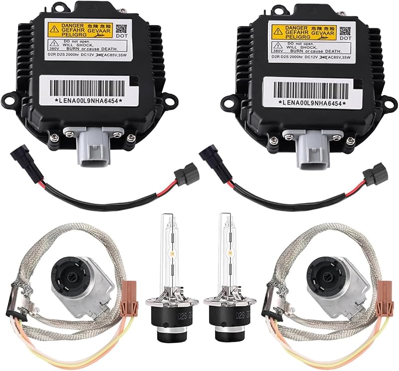 2X Headlight Ballast with Igniter & D2S Bulb for Infiniti G35 G37 & Nissan | Fits Nissan 350Z Maxima Murano Rogue, Infiniti FX35, Replaces 28474-89904 NZMNS111LAN 28474-8991A, Pair for Both Sides