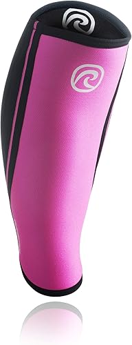 Rehband Rx Soporte de pantorrillaespinillera, talla XS, rosanegro, espinilleras para entrenamiento de crossfit, deportes de equipo + correr, equipo