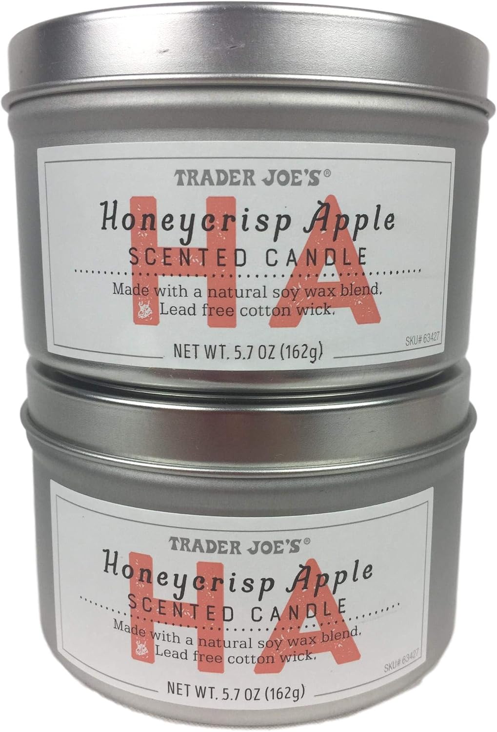 Trader Joe's Honeycrisp Apple Scented Candle, Bundle Two