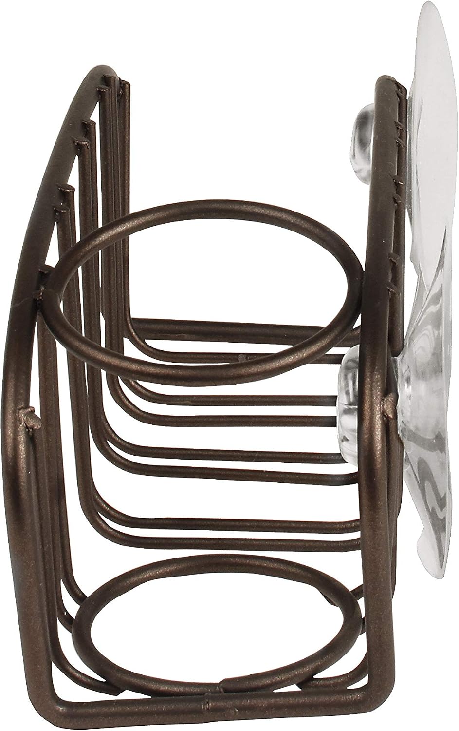 Spectrum Diversified Contempo Sponge & Brush, Modern Sponge Holder & Kitchen Organizer Vertical Scrub Brush Holder, Secure Suction Seals to Kitchen Sinks, 2.75x6.50x3 Inch (Pack of 1), Bronze, 4 Ounce