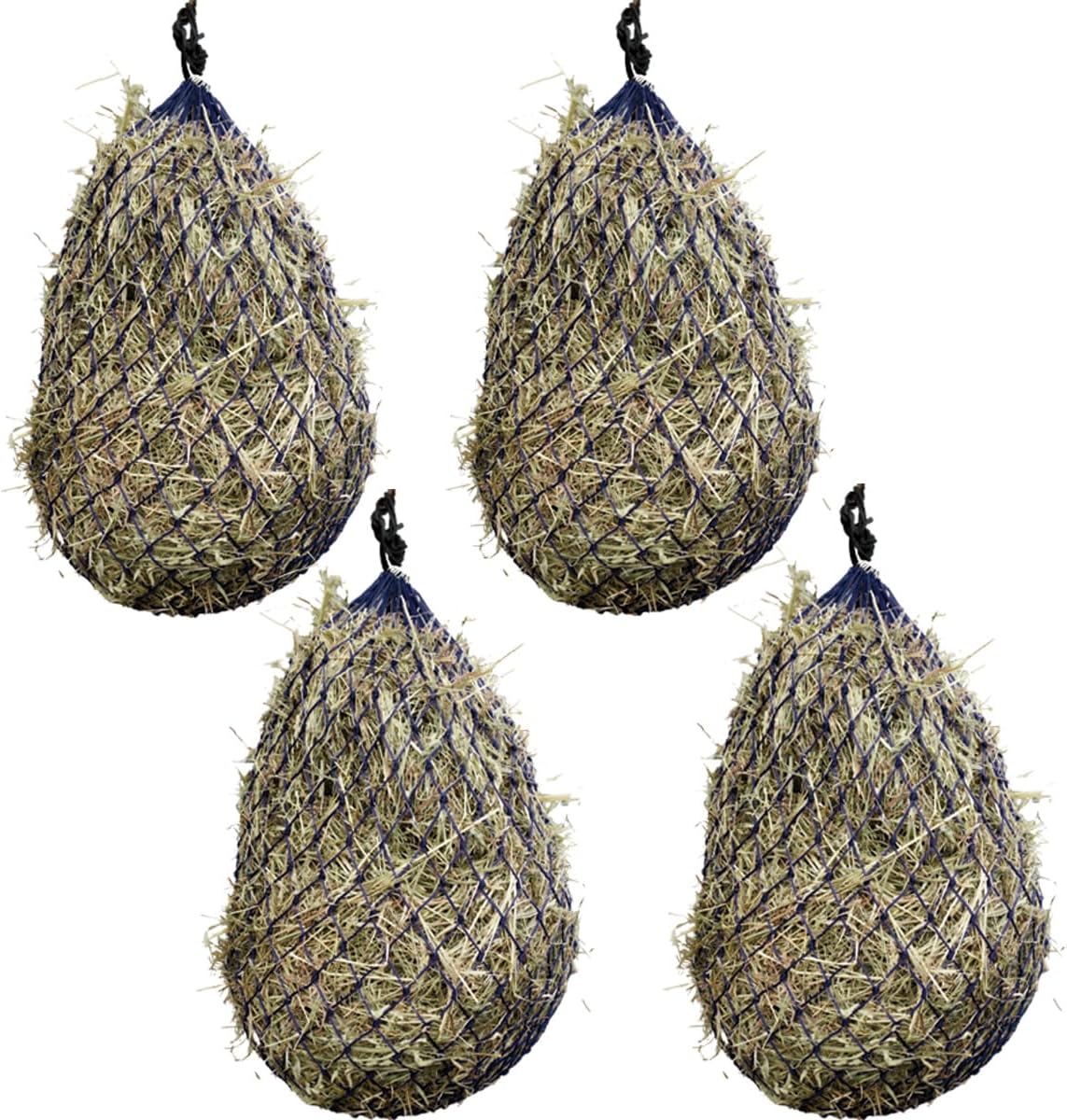 Country Pride Slow Feed Hay Net, 2-Inch Openings to Slow Hay Consumption, Durable Nylon Knit, Holds 3-4 Flakes, Fits Hay Hoop Feeder, Stall and Trailer Use, Promotes Healthy Grazing (Navy Blue)