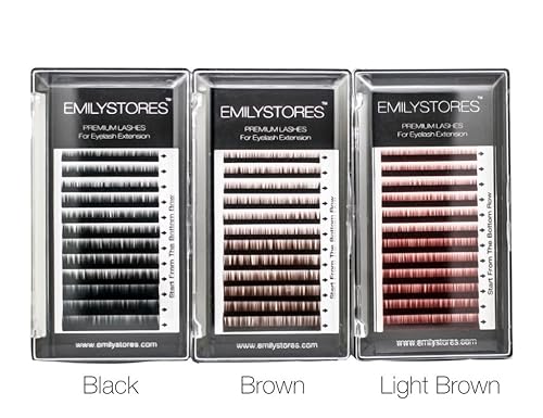 Miniatura 5 de Extensiones de cejas de pestañas color marrón espesor 0.004 in longitud 5670.315 in tamaños mixtos una bandeja