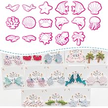Ocean Life Polymer Clay Cutters Set - 17pcs Sea Creatures Shapes Including Starfish, Dolphin, Turtle, Jellyfish & Seashell for DIY Earring Jewelry, Scrapbooking & Miniature Decor