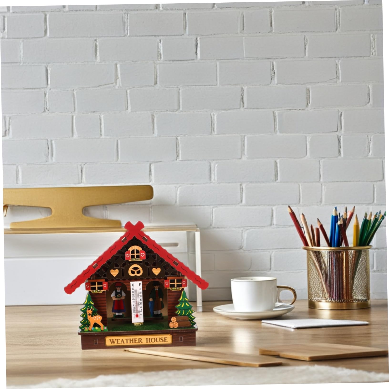 Barometro da Parete in Legno per Casa, Elegante, Accurato | Misurazione Temperatura e Umidità, Stile Decorativo da Interno, Soluzione per Ambiente Domestico