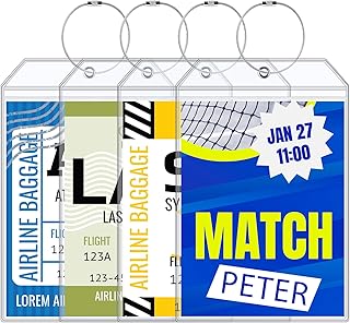 4Pcs Plastic Luggage Tags,Extra Large Golf Luggage Tag 9" x 6",Shipping Label Holder for Golf Bag Carnival Cruise Ships (4)