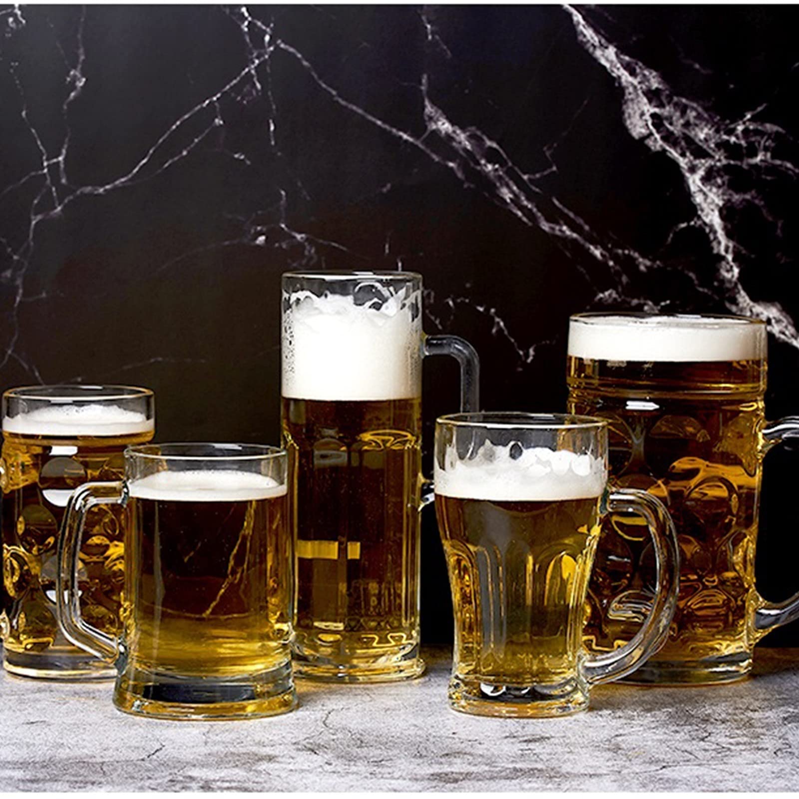 Vasos de Cerveza， Vaso de pinta personalizado, taza de cerveza, vasos de cerveza clásicos, fondos gruesos y asas, tazas de cerveza for bares de comedor familiares y fiestas