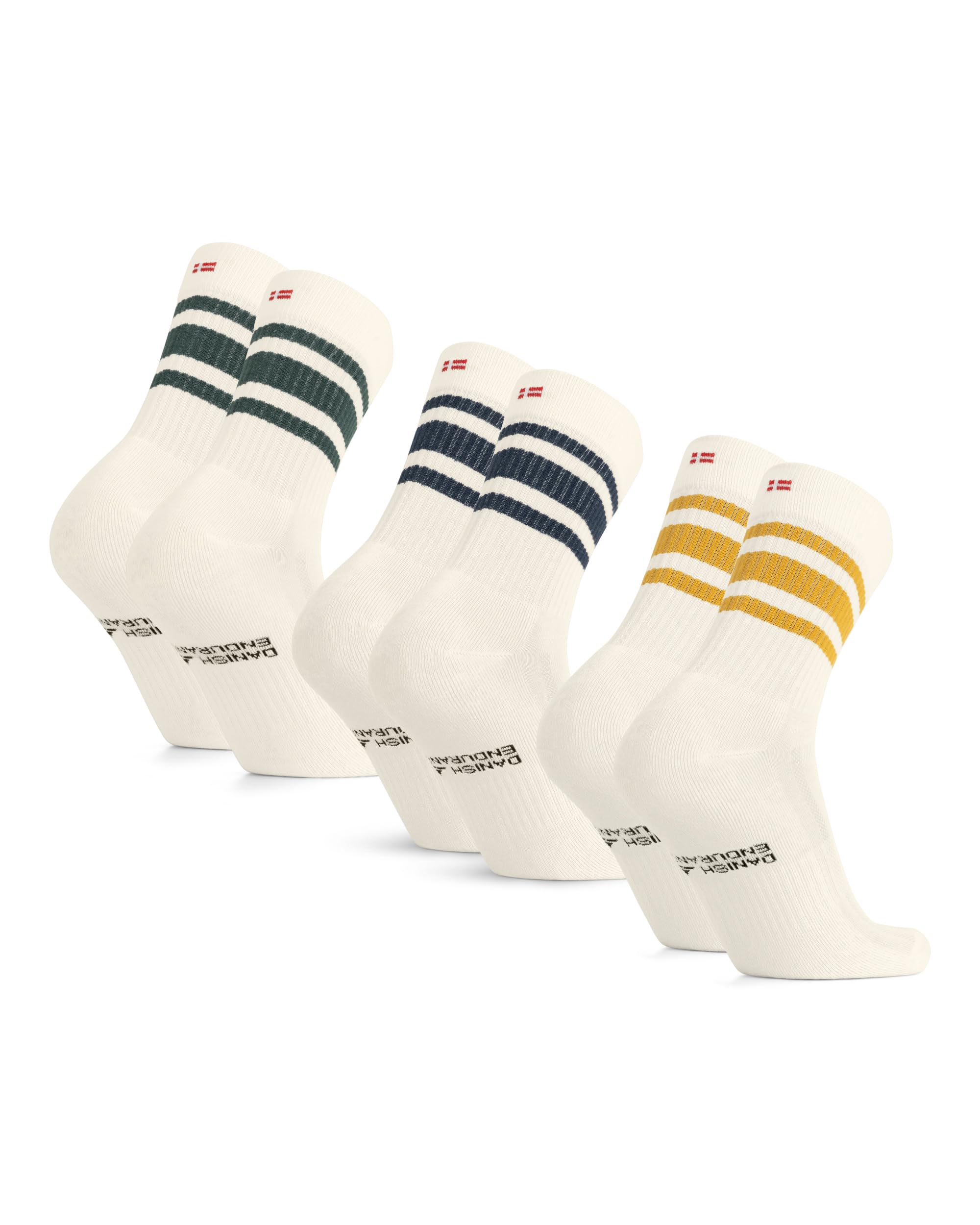 DANISH ENDURANCE Calzini da Tennis in Cotone Organico, Calze Sportive per Padel, Sport, Palestra e Allenamento, Unisex, 3 o 6 Paia