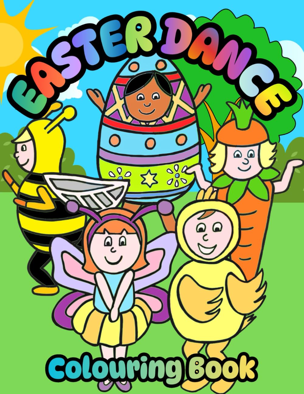 Easter Dance Colouring Book: Fun Hand Drawn Dancing Characters To Colour In For Ages 2-5