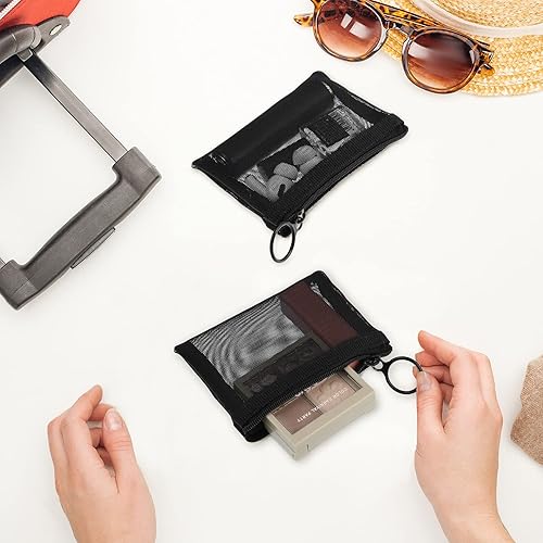 Miniatura 6 de Frienda 10 bolsas pequeñas con cremallera, mini bolsas de malla con cremallera, bolsas de cosméticos de malla de nailon, monedero pequeño portátil