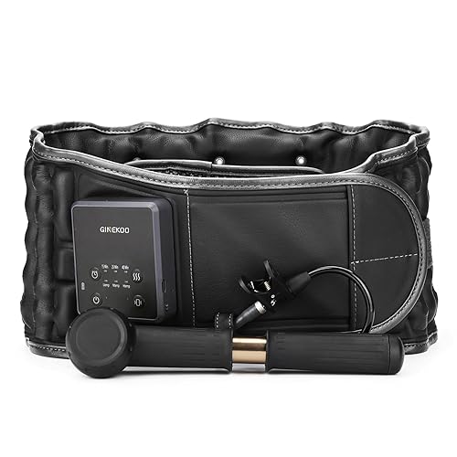 GINEKOO Cinturón trasero de descompresión con calefacción y vibración, cinturón de tracción lumbar inflable para aliviar el dolor de espalda con