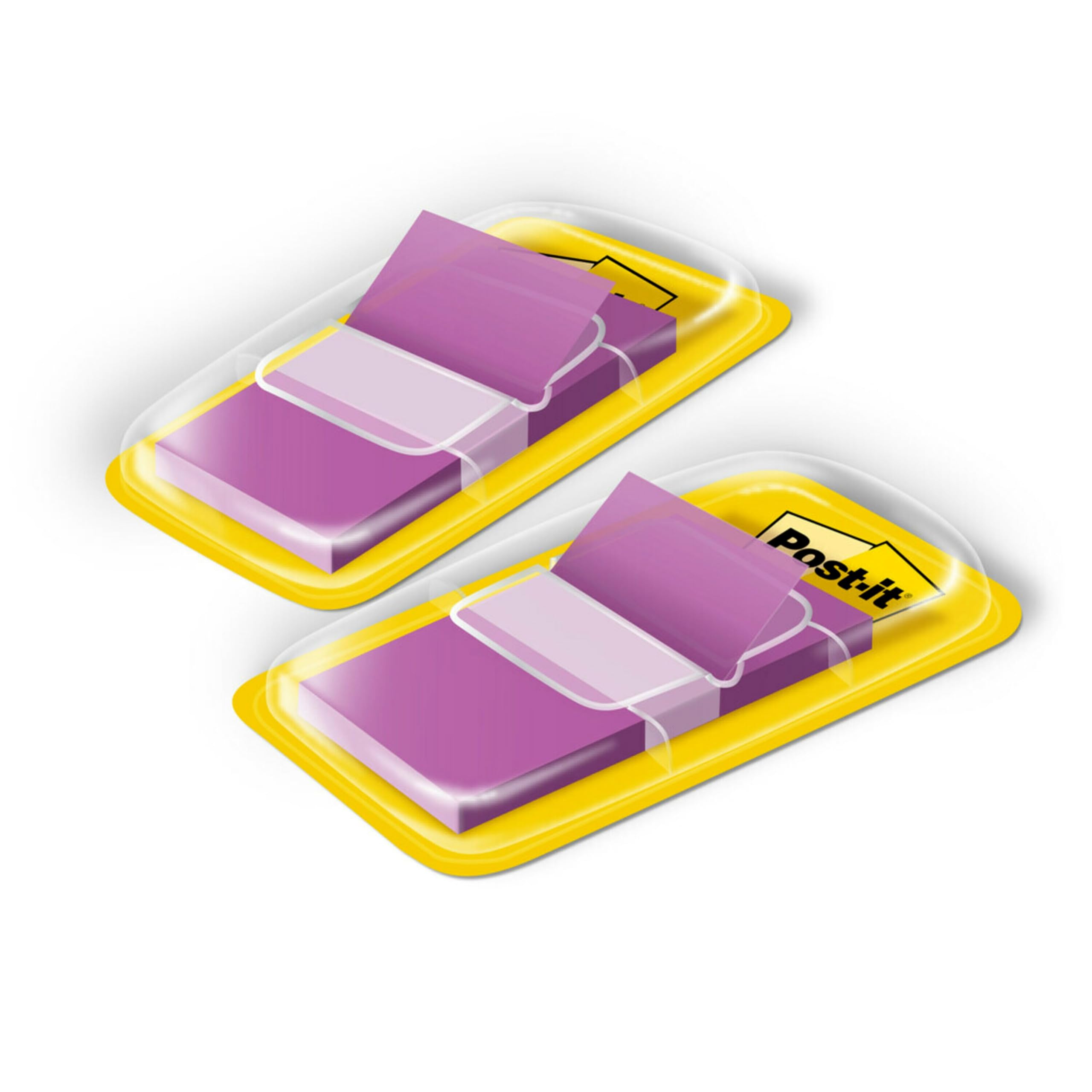Post-it Bandiere, 2 dispenser/confezione, 100 bandiere/confezione, 2,5 cm di larghezza, viola (680-PU2) - 24 pezzi, 2400 bandiere totali