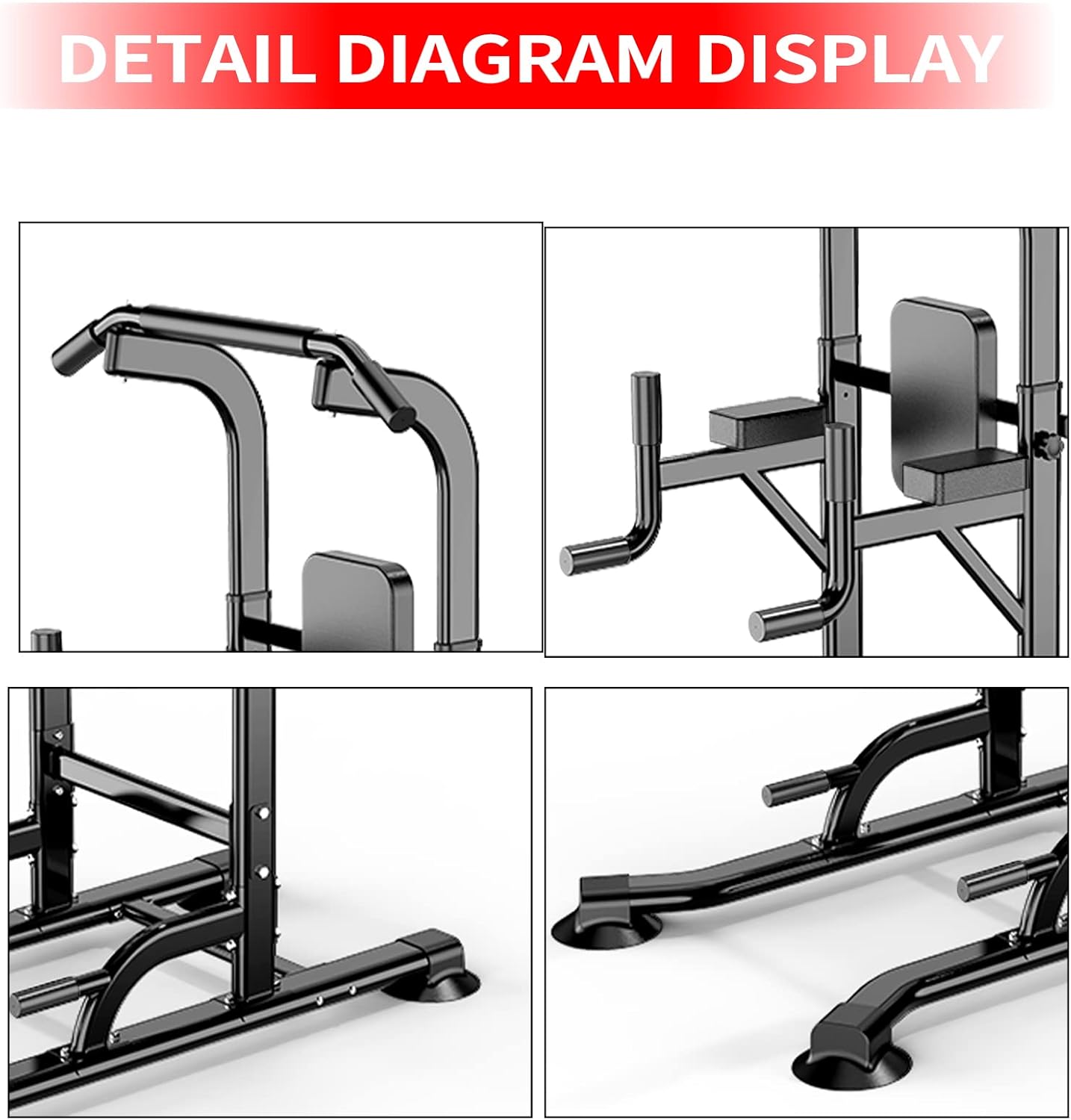 Power Tower Adjustable Height Pull Up & Dip Station Multi-Function Home Strength Training Fitness Workout Station for Home Gym : Sports & Outdoors