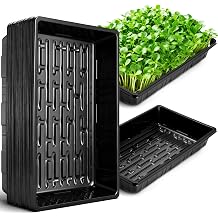 Sckee Upgraded 20 Pack Plant Growing Trays Seed Starting Tray Microgreens Growing Trays Seedling Plant Germination Starter Tray Transplant Fodder Flats, No Holes, No Leakage, Reusable 1015