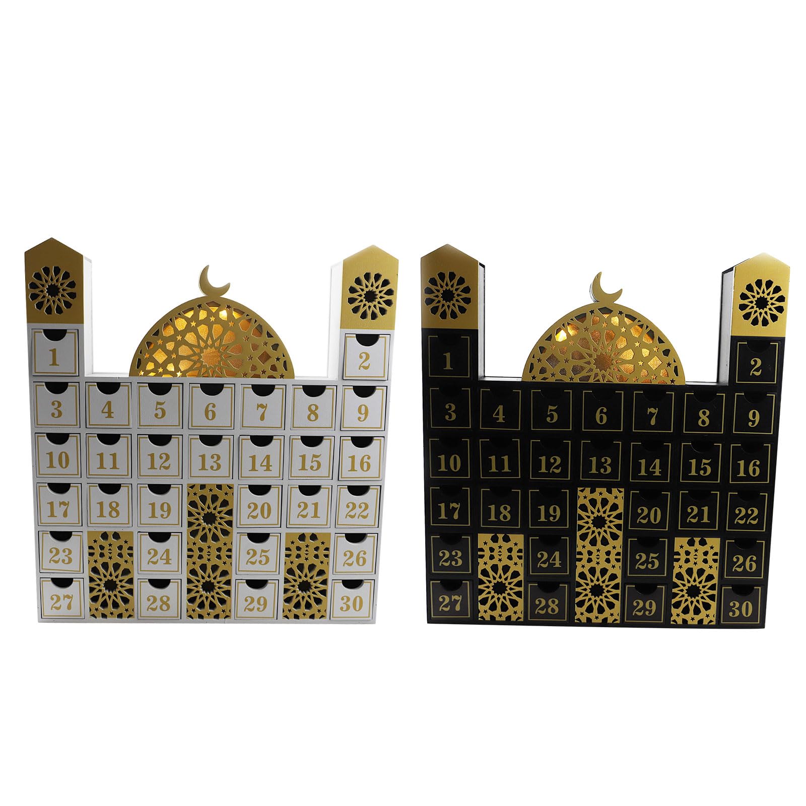 Calendario de cuenta regresiva Eid con luz LED, calendarios de Adviento, decoración de mesa para niños, decoración del hogar, calendario de Adviento Eid