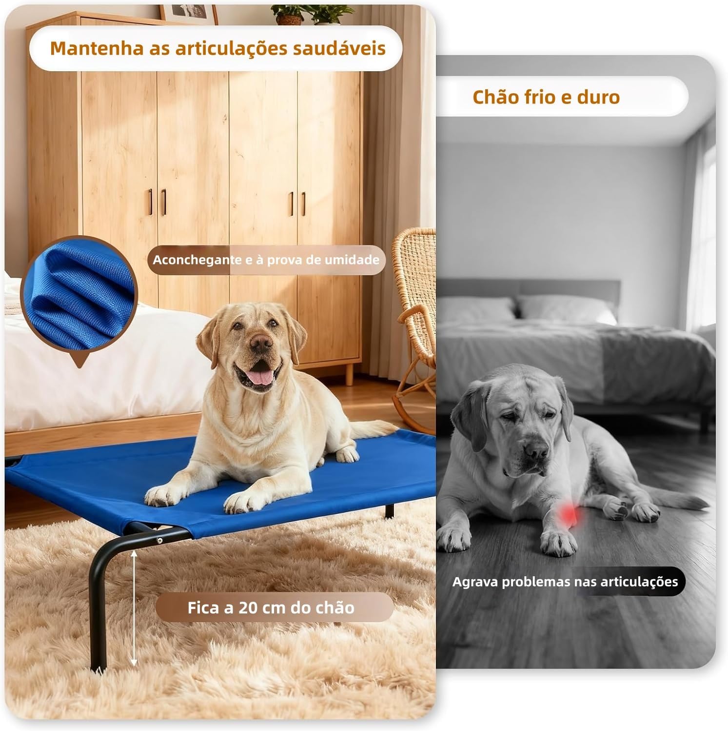 Cama elevada para cães de grande porte, camas elevadas para cães, rede impermeável refrescante para animais de estimação, para uso interno e externo, com malha respirável lavável