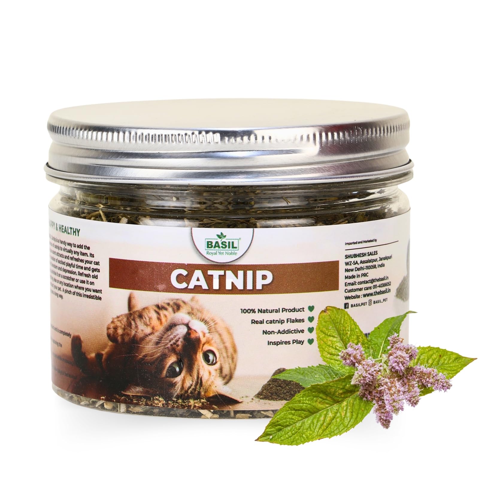Catnip Jar | 100% Natural & Organic Catnip | Non-Addictive & Safe | Used on Toys and Scratchpads | Stimulate Playful Behaviour in Cats & Kittens to Relax and Train, 30gm