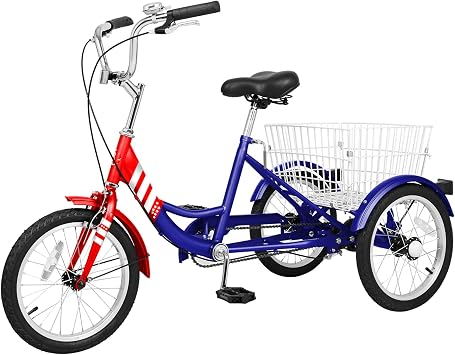 NAIZEA 16 Inch Trike Kids Bike, Single Speed Complete Cruiser Bikes for Boys & Girls, Three Wheel Bikes with Adjustable Height and Rear Basket, Multiple Colors