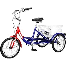 NAIZEA 16 Inch Trike Kids Bike, Single Speed Complete Cruiser Bikes for Boys & Girls, Three Wheel Bikes with Adjustable Height and Rear Basket, Multiple Colors
