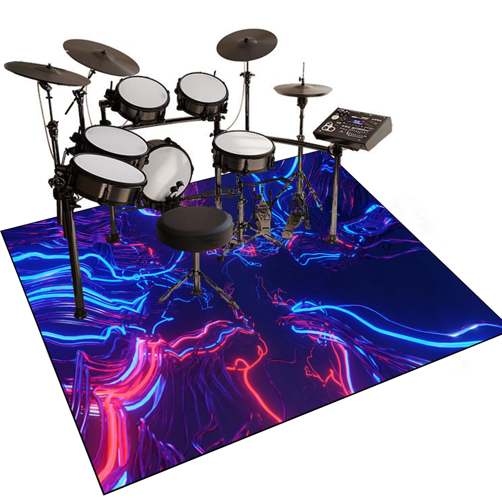 Tapis de Protection pour Batterie électronique, Tapis de Tambour Insonorisé, Antidérapant Tapis Batterie, Tapis Professionnel de Jazz Grosse Caisse Claire Tapis Anti Vibration 200 x 180 cm
