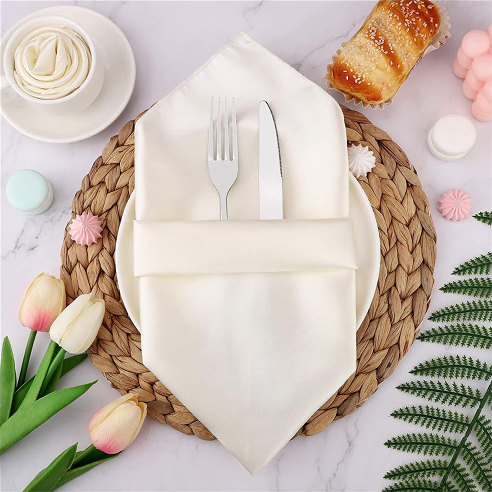 Serviettes De Table en Satin Mouchoir
